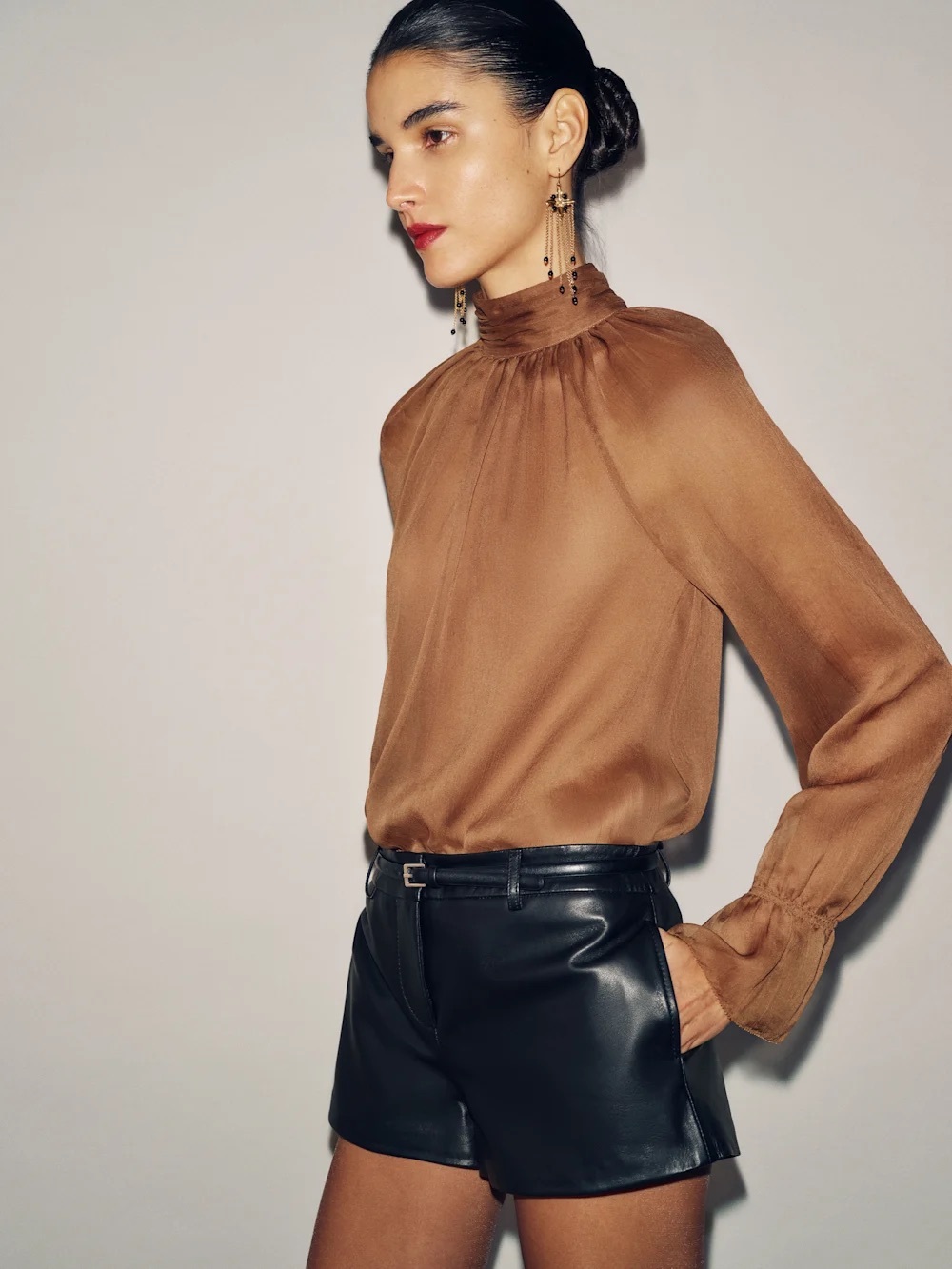 Reformation Izabel Top, Brown - Size 8